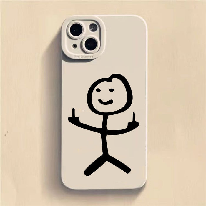 Cartoon Matchman Phone Case For iPhone 11 12 13 14 Pro Max Mini XR XS X 7 8 Plus SE2020 Shockproof Matte Soft TPU Silicone Cover